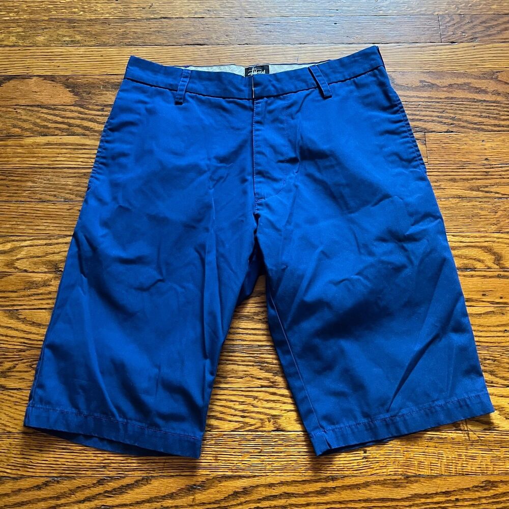Vintage Stussy Made in USA Blue Chino Shorts Men's Size 30 Indie Street Skater